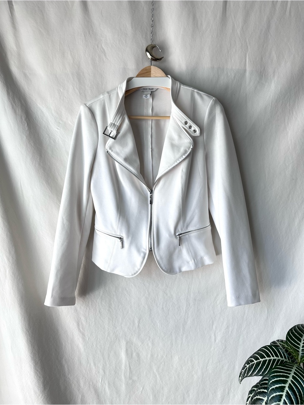 White House Black Market White Moto Jacket